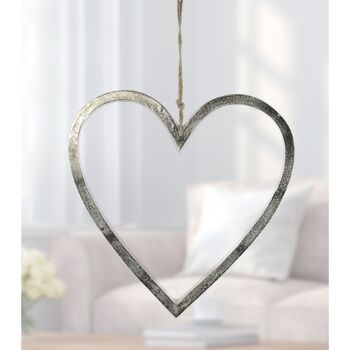Cintre en aluminium coeur grand, 40 x 40 cm, argent, 811869 2