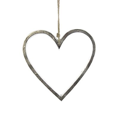 Aluminum hanger heart medium, 30 x 30 cm, silver, 811876