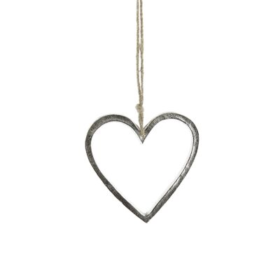 Aluminum hanger heart small, 20 x 20 cm, silver, 811883