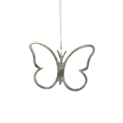 Aluminum hanger butterfly, 20 x 14 x 0.5 cm, silver, 812057