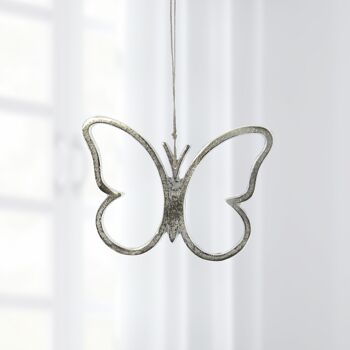 Cintre papillon en aluminium, 20 x 14 x 0,5 cm, argent, 812057 2