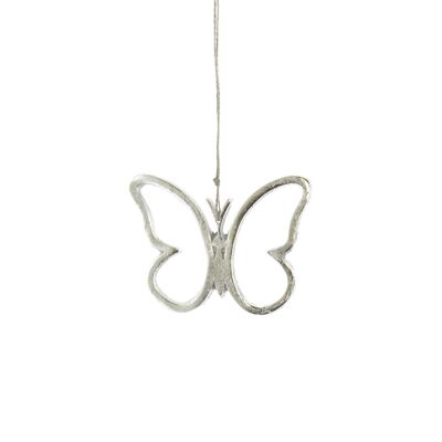 Aluminum hanger butterfly, 15 x 10 x 0.5 cm, silver, 812064