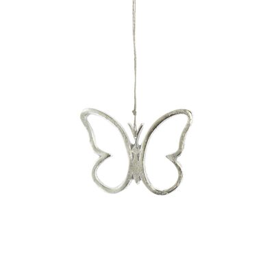 Farfalla appendiabiti in alluminio, 15 x 10 x 0,5 cm, argento, 812064