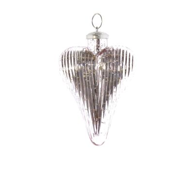 Glass pendant heart, 12 x 12 x 15 cm, pink, 812453
