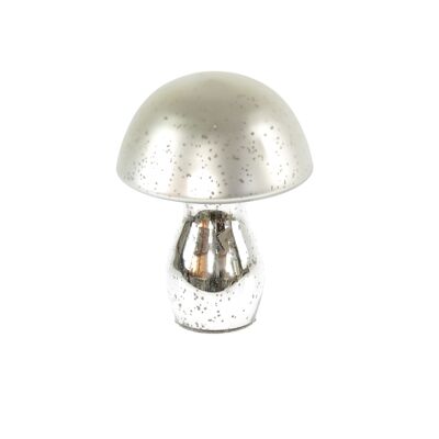 Glass mushroom for standing, Ø 13 x 17 cm, silver, 812484