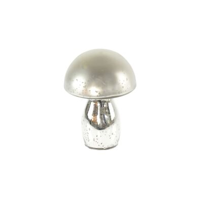 Glass mushroom for standing, Ø 9 x 13 cm, silver, 812491