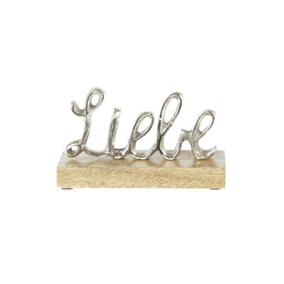 Aluminum lettering Love, 15 x 4 x 8 cm, silver/natural, 812729