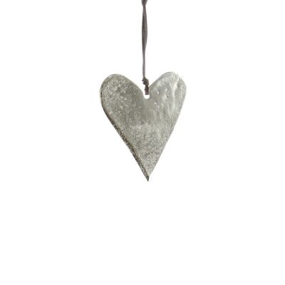 Aluminum hanger heart small, 7.5 x 0.5 x 9 cm, silver, 812828