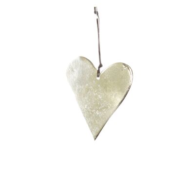 Aluminum hanger heart large, 9.5 x 0.5 x 11 cm, silver, 812835