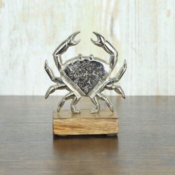 Crabe en aluminium petit, 10 x 5 x 12 cm, argent/naturel, 812873 2
