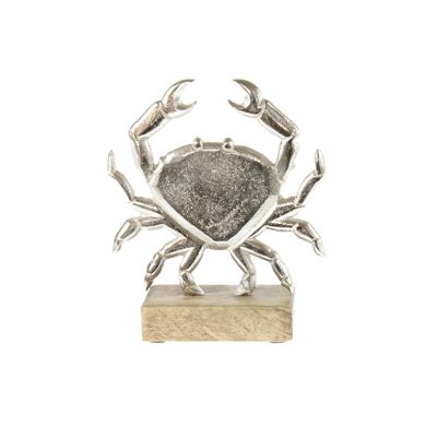 Crabe en aluminium grand, 15 x 5 x 17 cm, argent/naturel, 812880