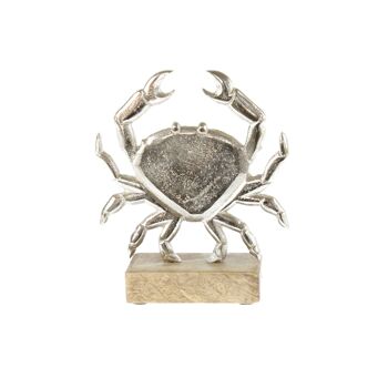 Crabe en aluminium grand, 15 x 5 x 17 cm, argent/naturel, 812880 1