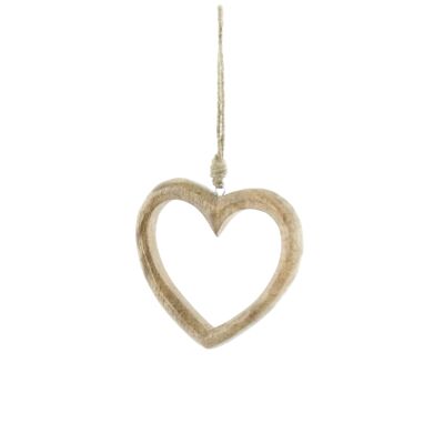 Percha de madera en forma de corazón pequeña, 14 x 2 x 14 cm, marrón, 812927