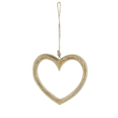 Wooden heart hanger large, 18 x 2 x 19 cm, brown, 812934