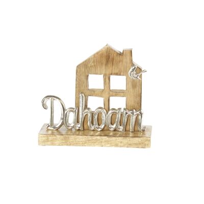 Wooden display House Dahoam kl, 20 x 6 x 18 cm, silver/brown, 812941