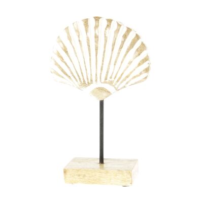 Wooden display shell large, 15 x 5.5 x 24 cm, natural/white, 813726