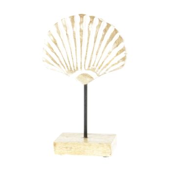 Coquille de présentation en bois grande, 15 x 5,5 x 24 cm, naturel/blanc, 813726 1