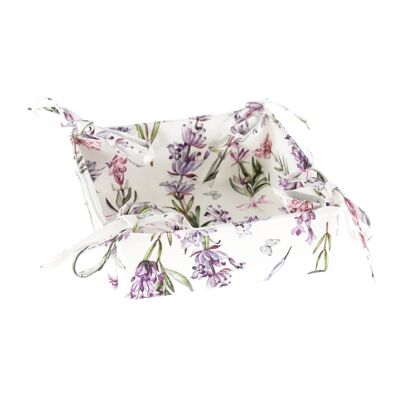 Fabric bread basket lavender design, 25 x 25 x 10 cm, purple, 814303