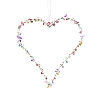 Cintre en métal coeur avec pierres, 25 x 1 x 25 cm, multicolore, 814501 1