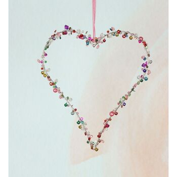 Cintre en métal coeur avec pierres, 25 x 1 x 25 cm, multicolore, 814501 2