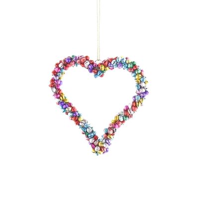 Metal pendant heart m.Bell, 12 x 1 x 12 cm, multicolored, 814549
