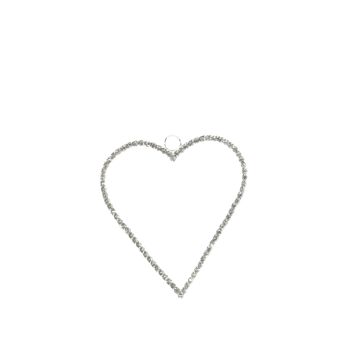 Cintre en métal coeur pailleté, 8 x 0,5 x 7 cm, argent, 814587 1