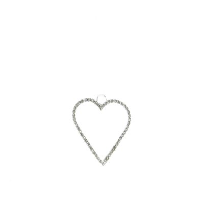 Appendiabiti in metallo cuore glitterato, 5,5 x 0,3 x 5 cm, argento, 814594