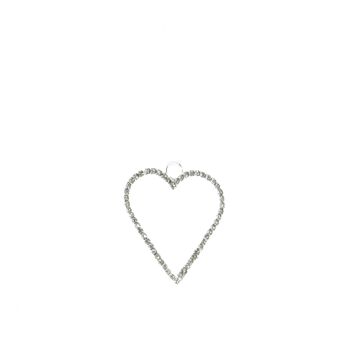 Cintre en métal coeur pailleté, 5,5 x 0,3 x 5 cm, argent, 814594 1