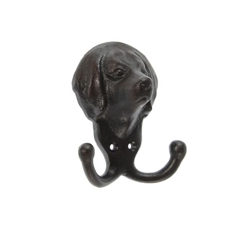 Gusseisen-Wandhaken Hundekopf, 12 x 5,5 x 10,5cm, dunkelbraun, 815447