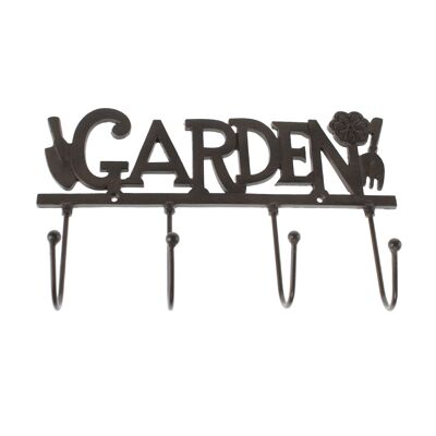 Gusseisen-Wandhaken GARDEN, 29,5 x 6,3 x 19cm, dunkelbraun, 815478