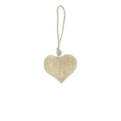 Percha de madera con forma de corazón sobre cinta, 7 x 1 x 6,5 cm, marrón, 816529
