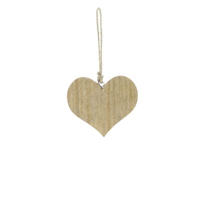 Percha de madera con forma de corazón sobre cinta, 12,5 x 1 x 11 cm, marrón, 816543