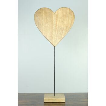 Coeur en bois à pied par ex.Positions, 40 x 40 x 90 cm, marron, 816598 2