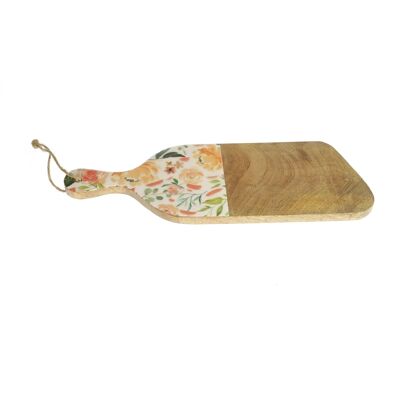 Mango wood board with decoration, 43 x 15 x 1.5 cm, orange, 816994