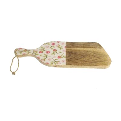 Mango wood board with decoration, 43 x 15 x 1.5 cm, pink, 817007