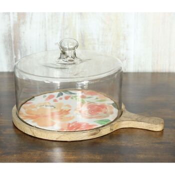 Planche en manguier avec hotte en verre, 36 x 27 x 20 cm, orange, 817014 2