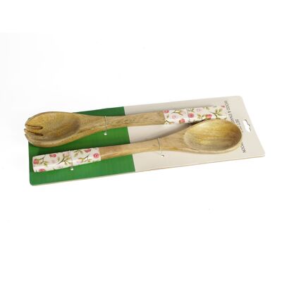 Mango wood salad servers, 34 x 7 x 2 cm, pink, 817069