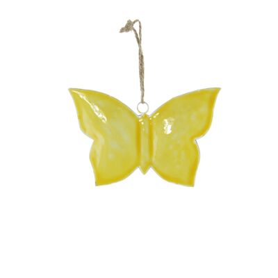 Metal hanger butterfly, 15 x 1 x 10 cm, yellow, 817519