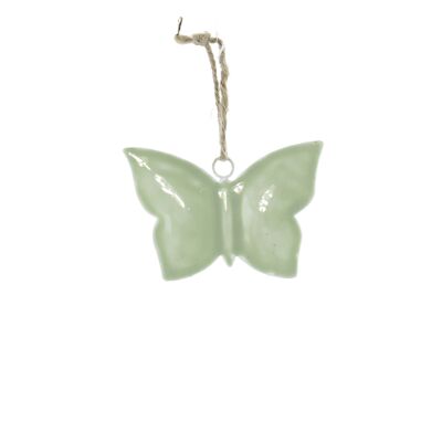 Colgador de metal mariposa, 10 x 1 x 7 cm, verde, 817564