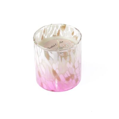 Scented candle in a glass Passionsfr., Ø 8 x 9 cm, pink, 818233