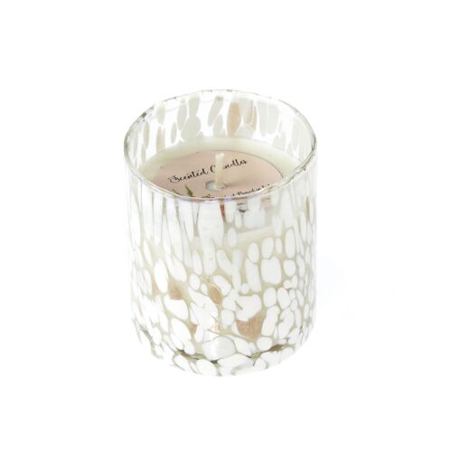 Duftkerze im Glas VanilleHonig, Ø 8 x 9 cm, weiß, 818240