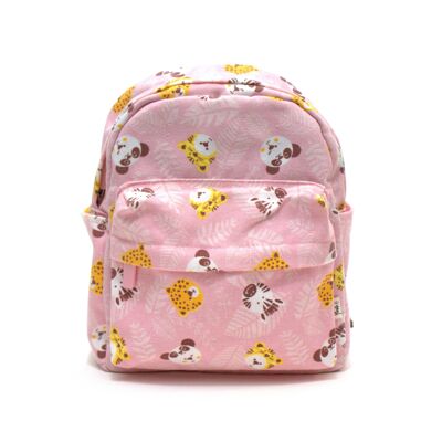 Fashion backpack for children in Kindergarten format - Jungle Carnival Rose