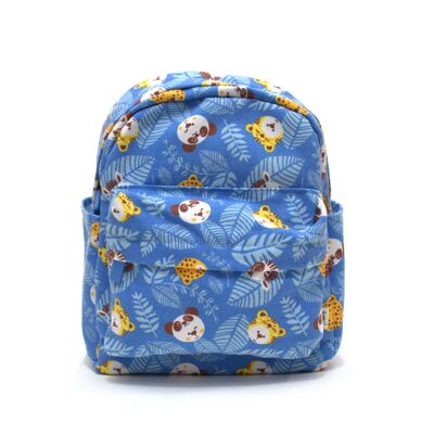 Fashion backpack for children in Kindergarten format - Jungle Carnival Blue