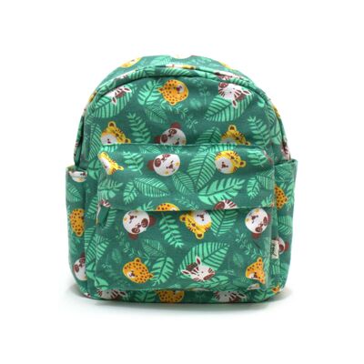 Fashion backpack for children in Kindergarten format - Jungle Carnival - Green