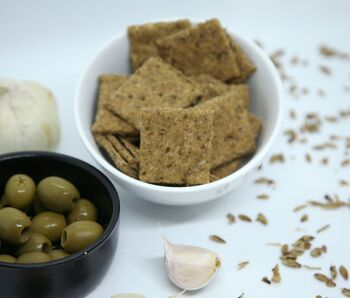 Crackers aux Drêches - Olives vertes et ail vrac 2kg 1
