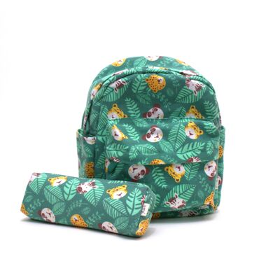 Backpack + Pencil Case Set - Jungle Carnival - Green