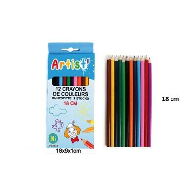 Box of 12 Colored Pencils 18 Cm