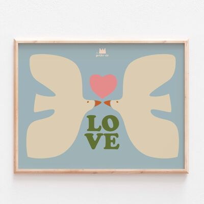 Poster - home decoration - The birds of love