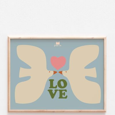 Affiche -décoration maison - Les oiseaux de l'amour