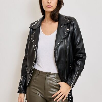 Studded faux leather jacket